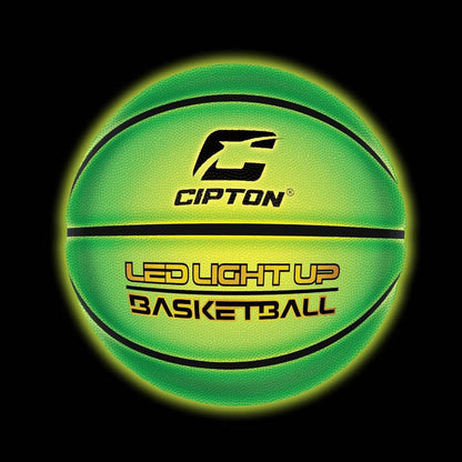 Balón de baloncesto recargable con LED CIPTON: 29,5 pulgadas, verde