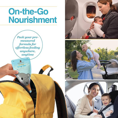 Paquete de 30 bolsas de almacenamiento de fórmula para bebés, dispensador, contenedor desechable