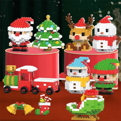 Juego 12 cajitas de bloques De Construcción de Diseño De Papá Noel