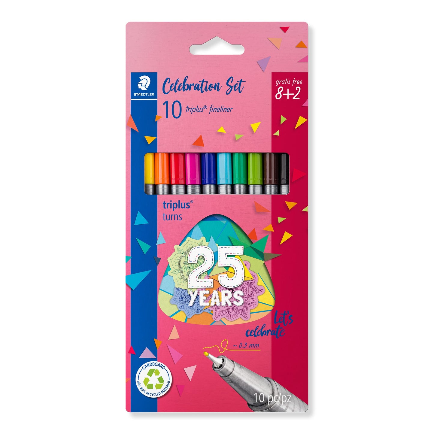 STAEDTLER 334 BK10TA Triplus Fineliner - Bolígrafo superfino, 0.012 in de ancho de línea