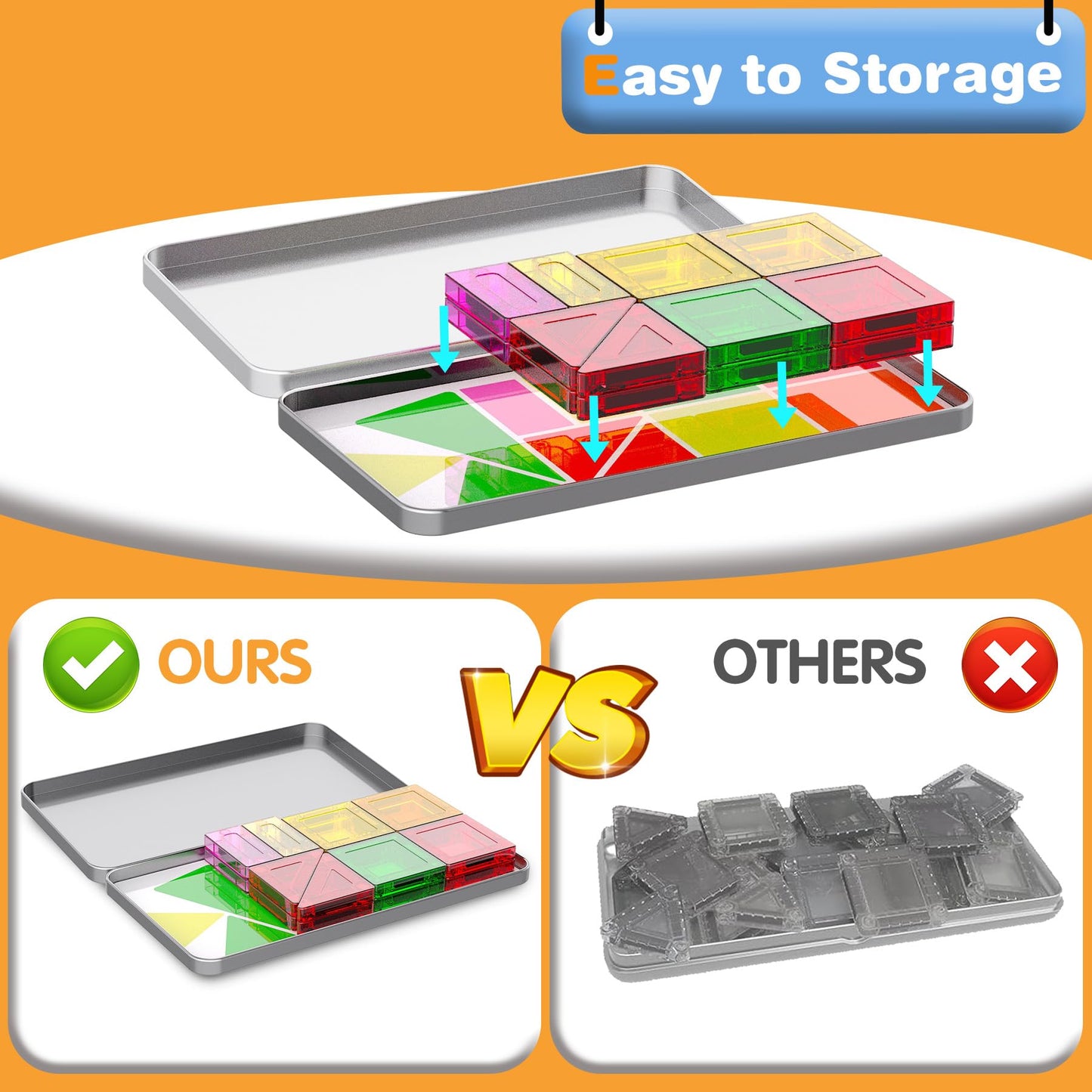 Mini azulejos magnéticos, 22 piezas de azulejos magnéticos de viaje de tamaño bolsillo con caja de metal