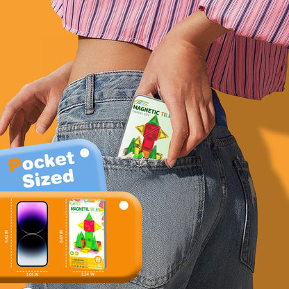 Mini azulejos magnéticos, 22 piezas de azulejos magnéticos de viaje de tamaño bolsillo con caja de metal