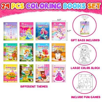 24 libros para colorear para niños con crayones