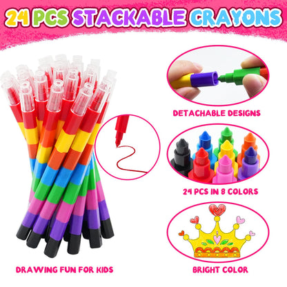 24 libros para colorear para niños con crayones