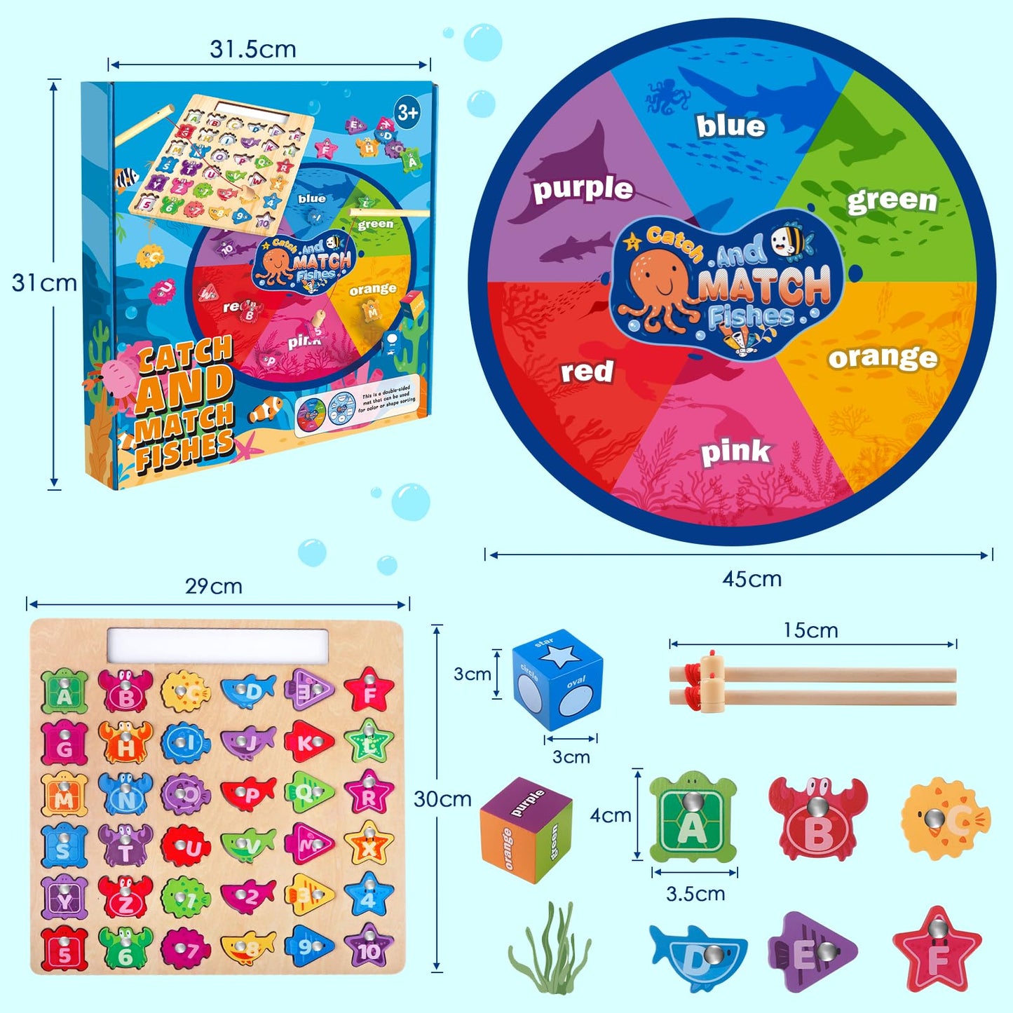 Plunack juego de pesca de madera magnético