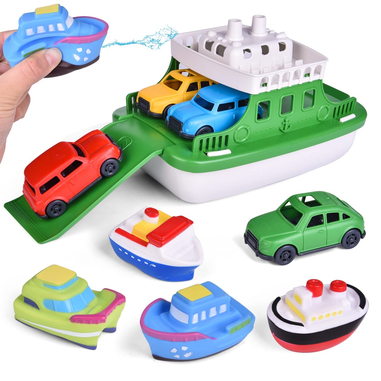 Ferry Boat - Juguete de baño con mini coches, juego de agua