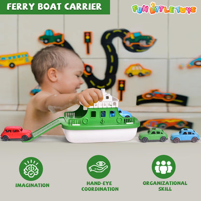 Ferry Boat - Juguete de baño con mini coches, juego de agua