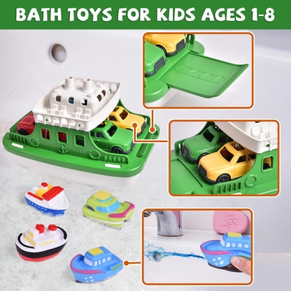 Ferry Boat - Juguete de baño con mini coches, juego de agua