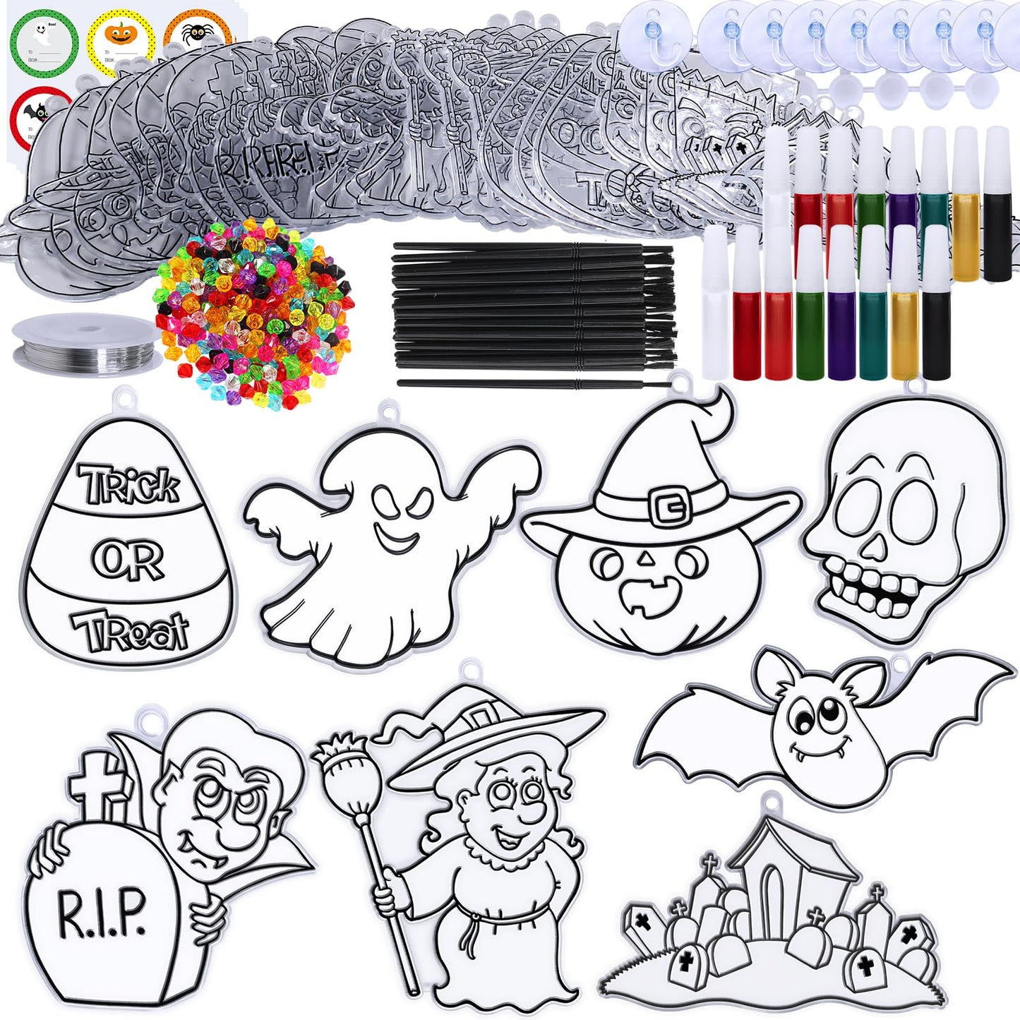 Winlyn 27 juegos de adornos de atrapasoles de Halloween