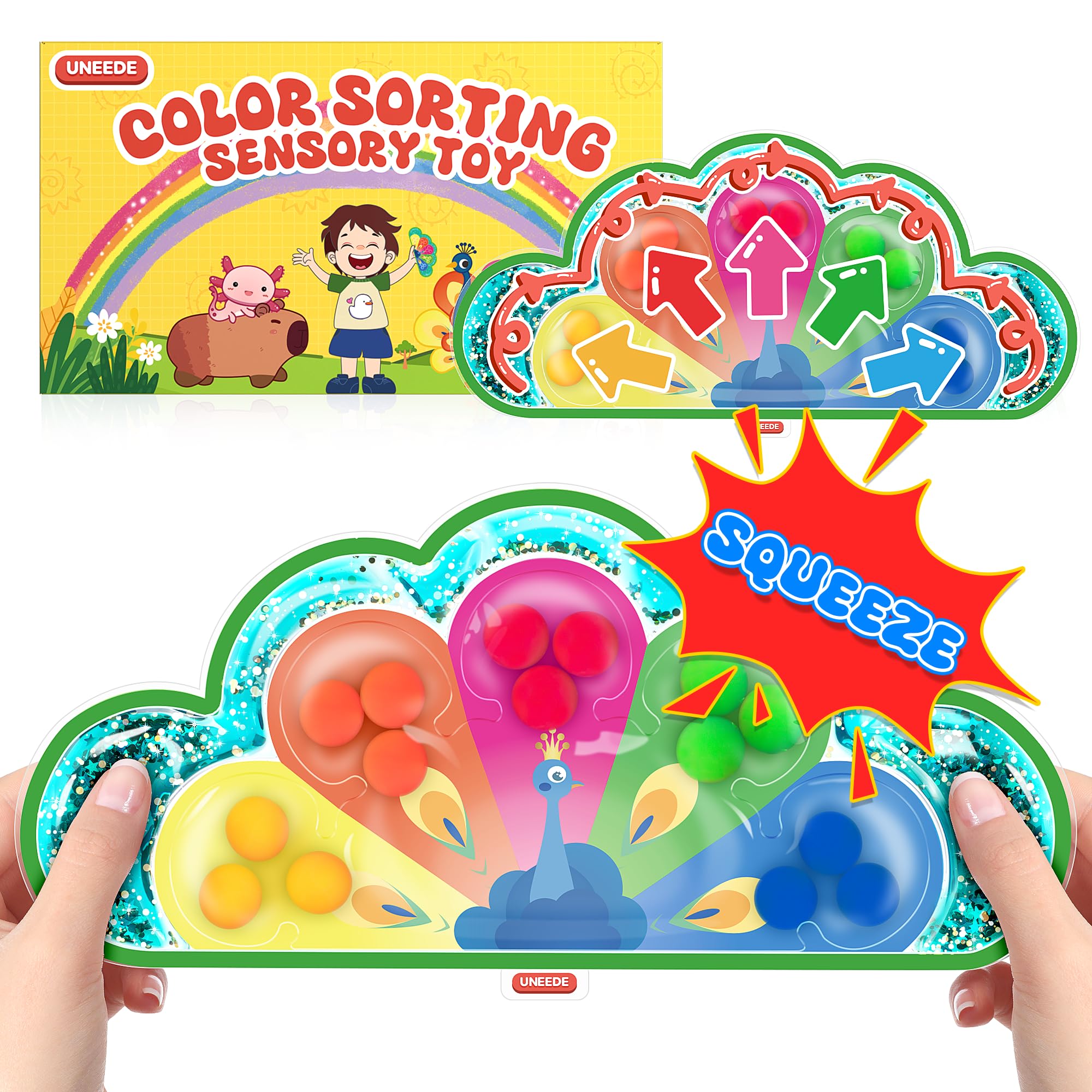 UNEEDE Juguetes sensoriales de clasificación de color
