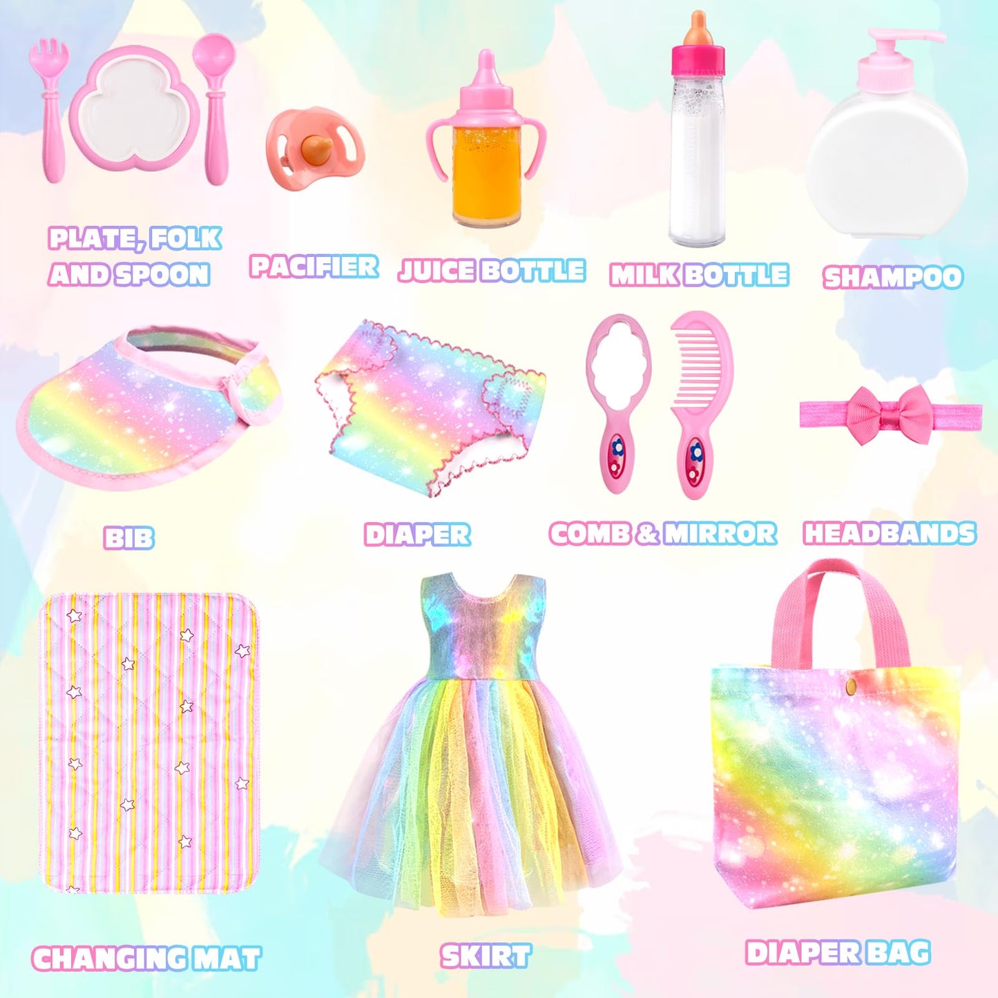 Paquete de 15 accesorios para muñecas de bebé