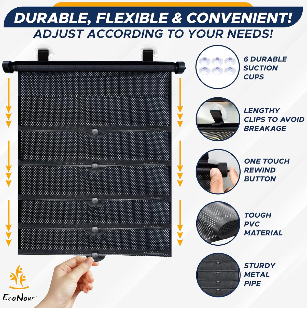 EcoNour Parasol para ventana lateral de automóvil