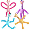 Zasnynua Paquete de 4 juguetes telescópicos con ventosa de jirafa