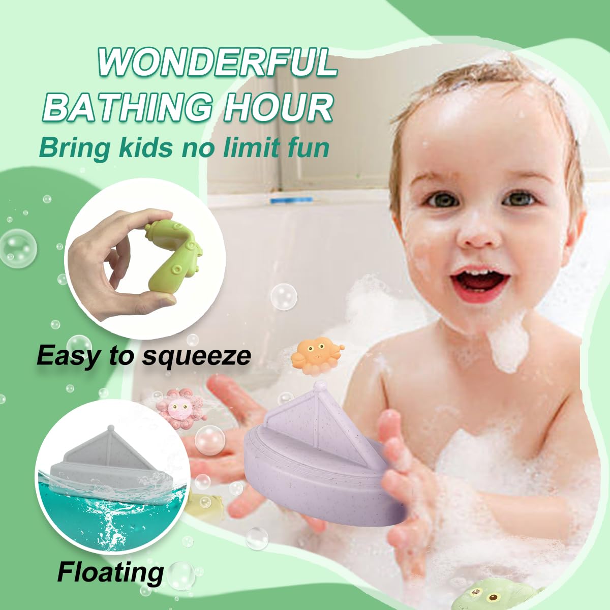 Juguetes de baño, paquete de 9