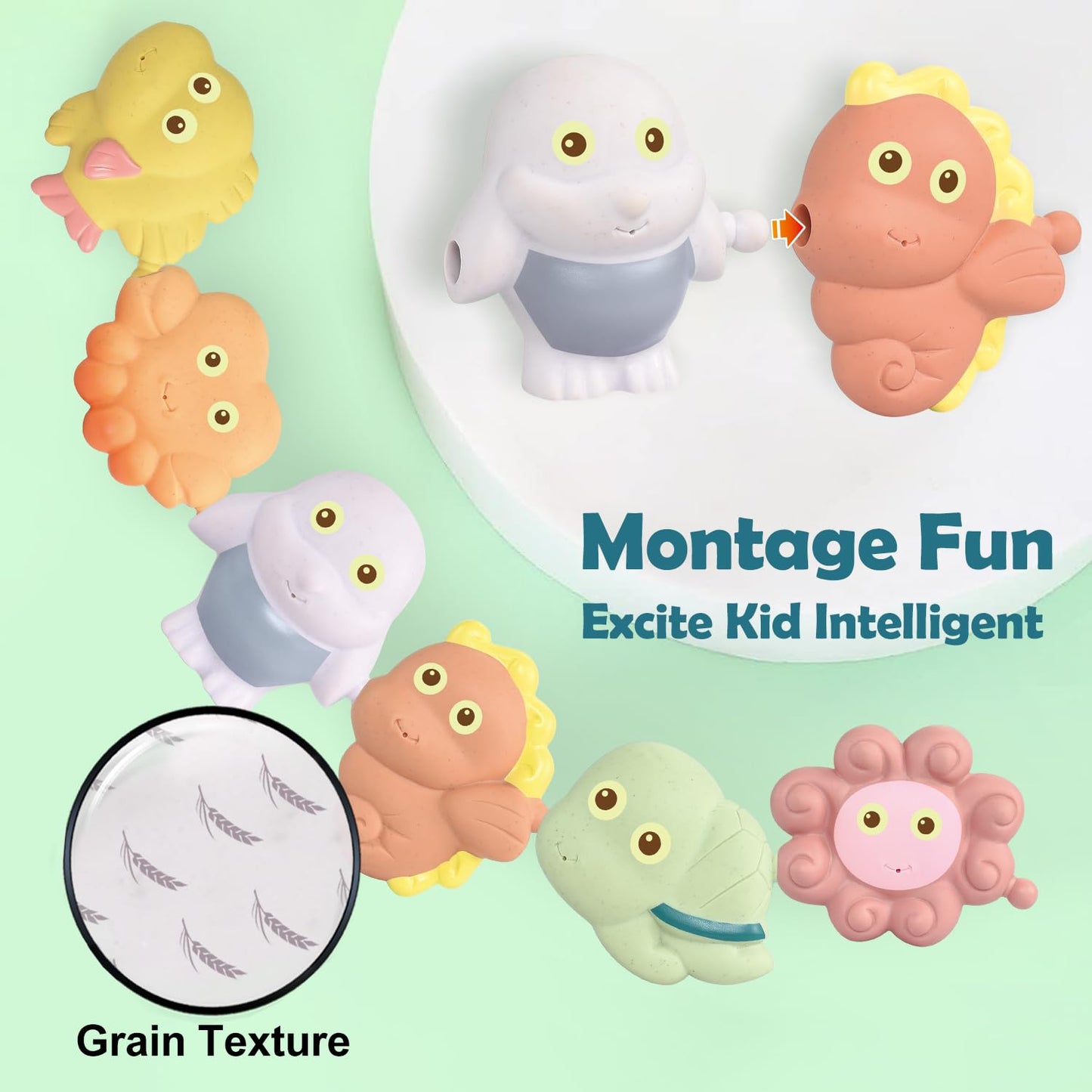 Juguetes de baño, paquete de 9