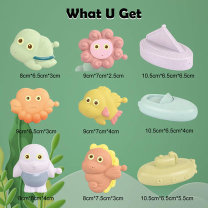 Juguetes de baño, paquete de 9