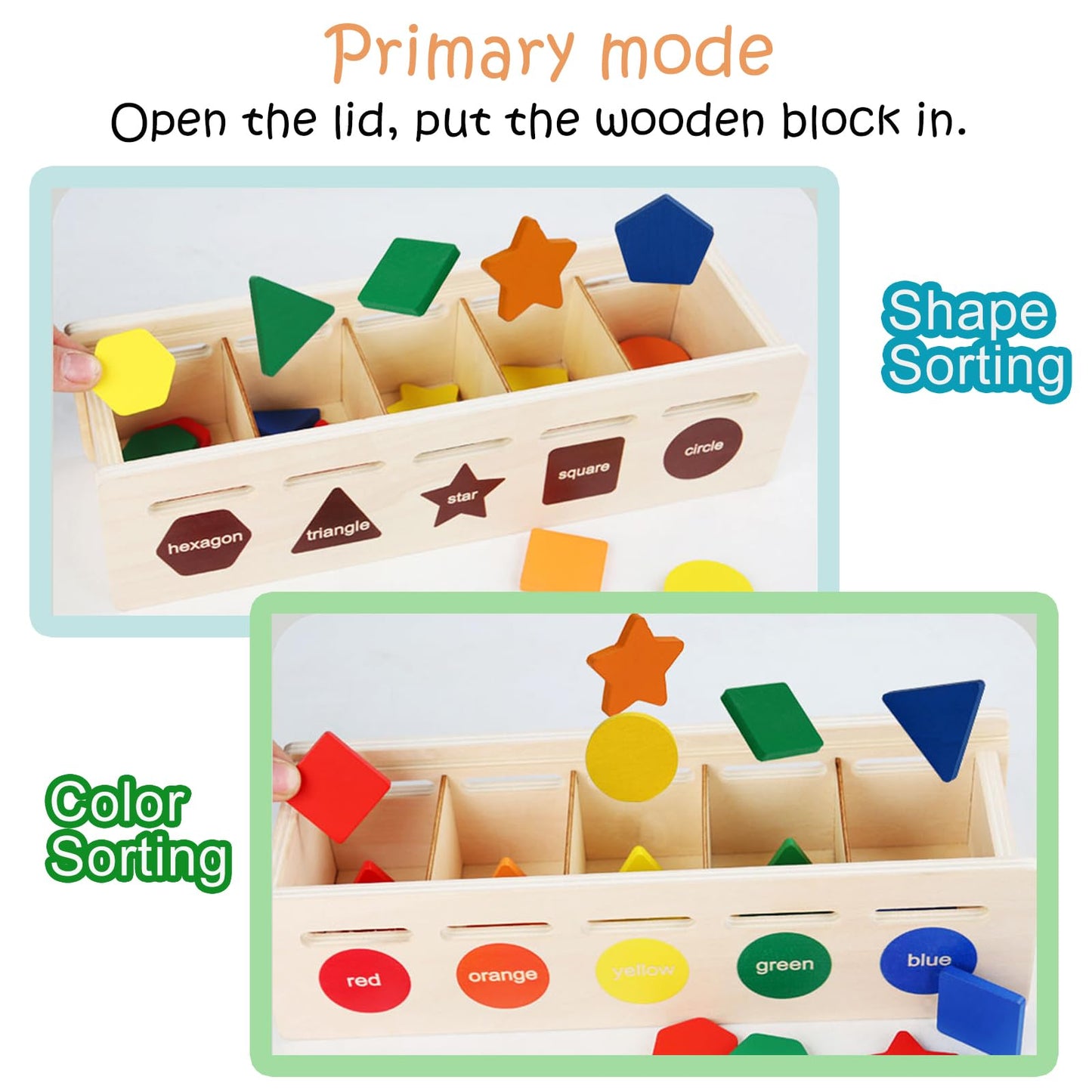 LOYUEGIYO Montessori - Juguete de madera para clasificar y combinar