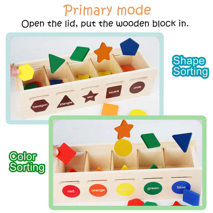 LOYUEGIYO Montessori - Juguete de madera para clasificar y combinar