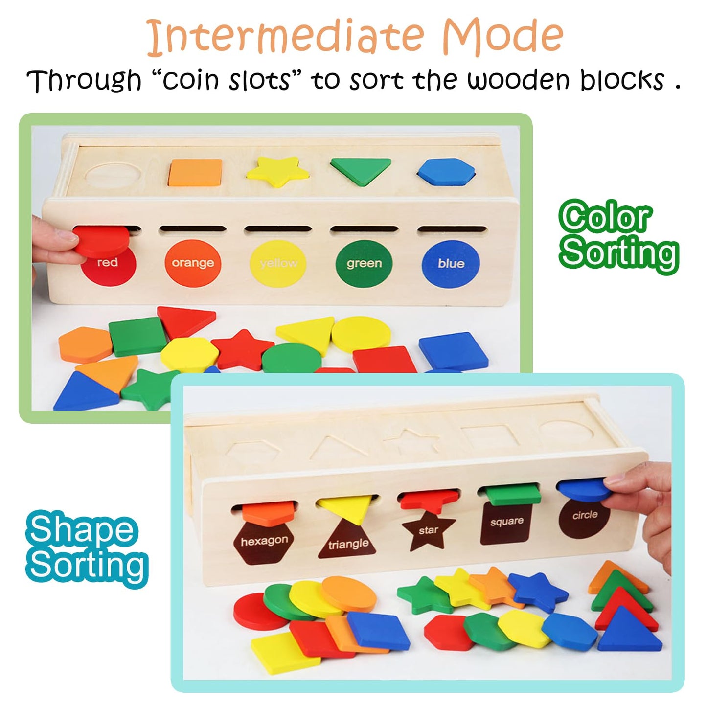 LOYUEGIYO Montessori - Juguete de madera para clasificar y combinar