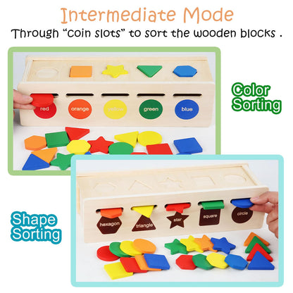LOYUEGIYO Montessori - Juguete de madera para clasificar y combinar