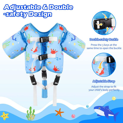 MoKo Chaleco de natación para niños pequeños, 22 a 66 libras