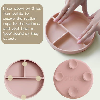 Platos con ventosa para bebés Moonkie | 100 % silicona sin BPA