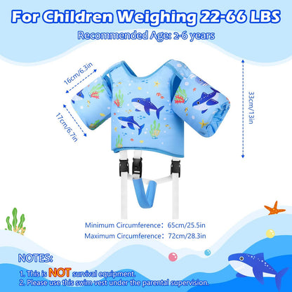 MoKo Chaleco de natación para niños pequeños, 22 a 66 libras