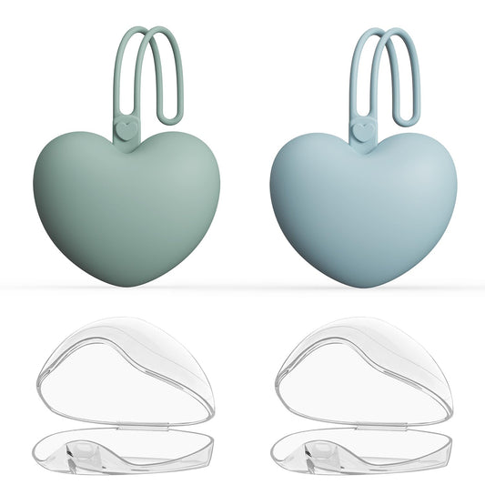 Paquete de 4 fundas para chupón, 2 bolsas portátiles de silicona para chupetes y 2 recipientes transparentes para pezones