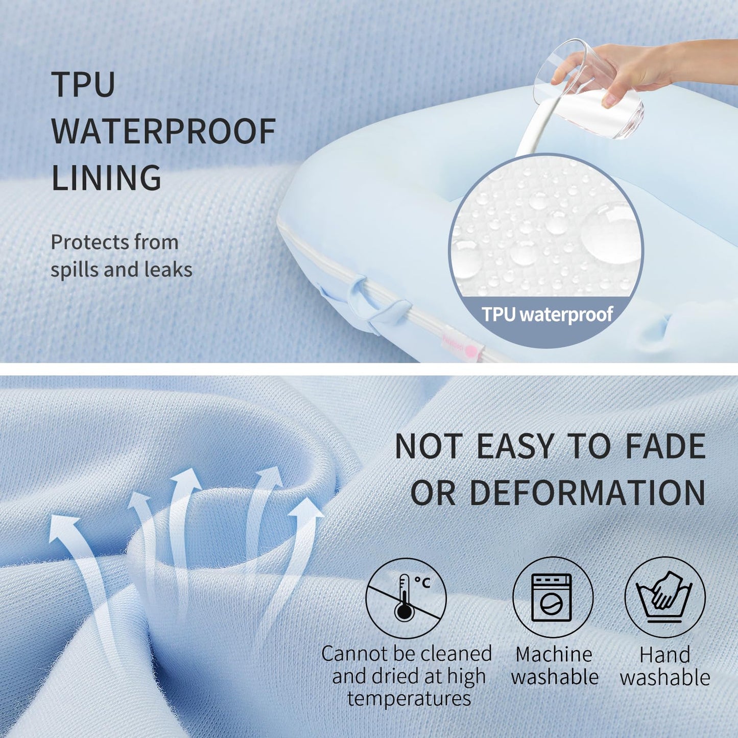 Funda de repuesto orgánica para Dockatot Deluxe+ Docks con almohadilla impermeable