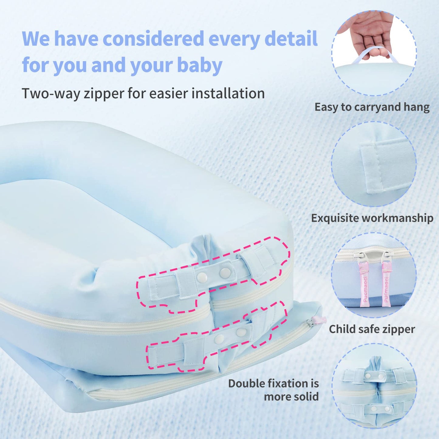 Funda de repuesto orgánica para Dockatot Deluxe+ Docks con almohadilla impermeable