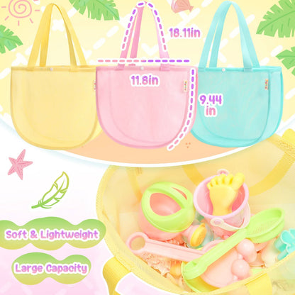 Tagitary Bolsas de malla para juguetes de playa para niños