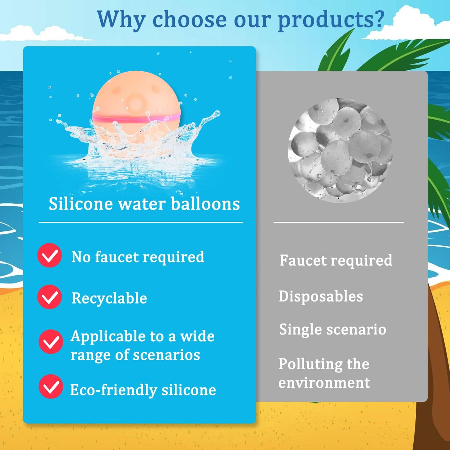 12 globos de agua reutilizables