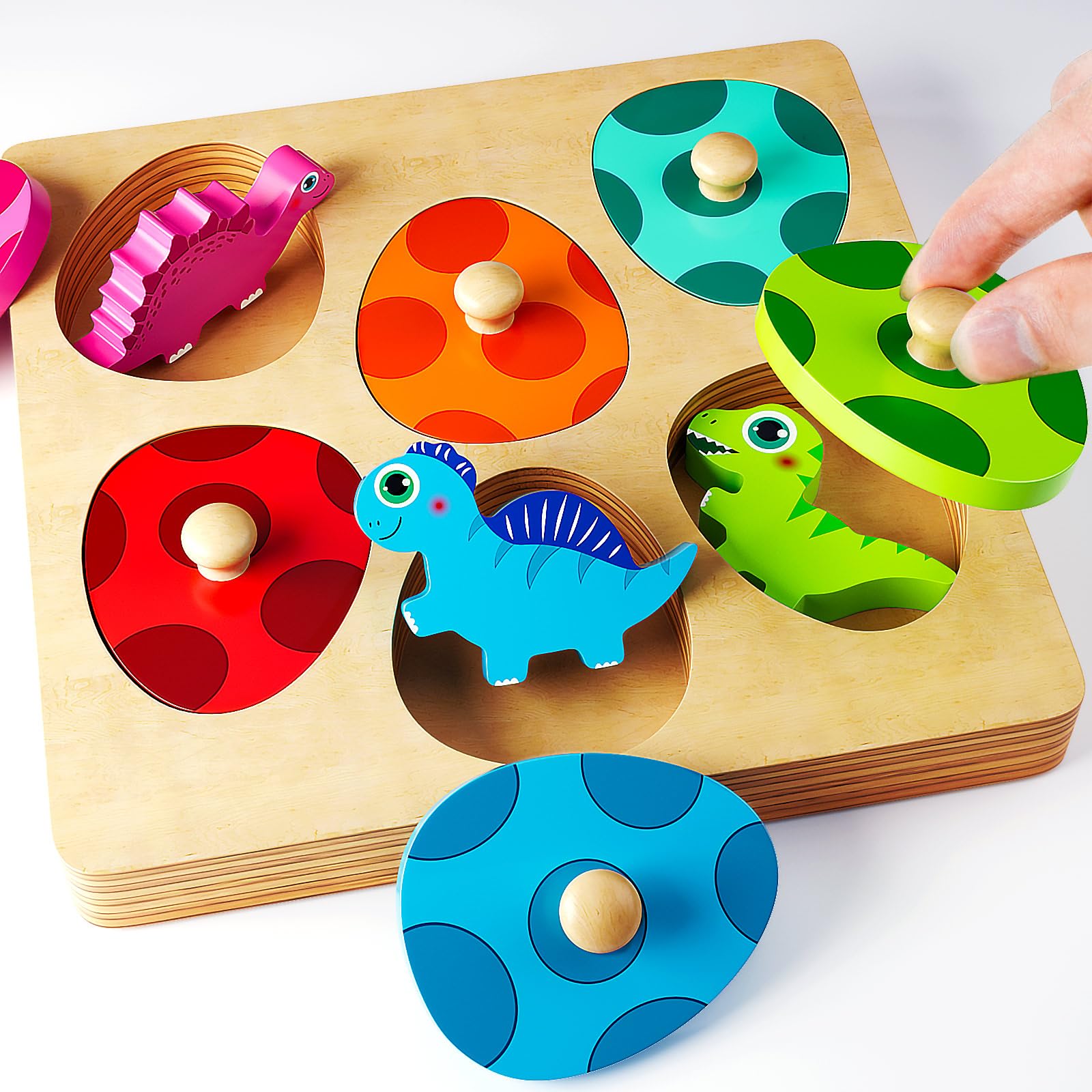 Rompecabezas de madera Montessori para niños de 1 a 3 años