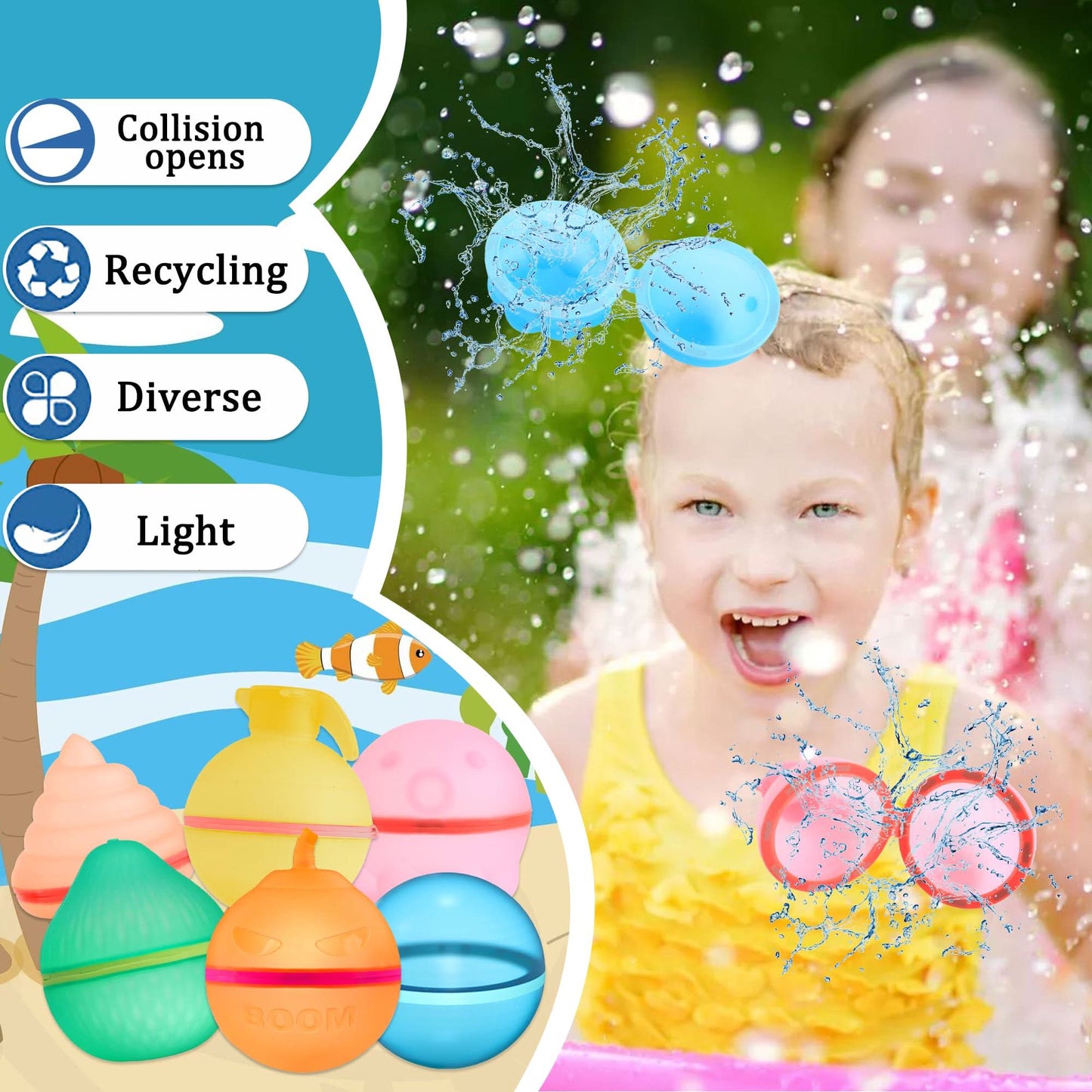 12 globos de agua reutilizables