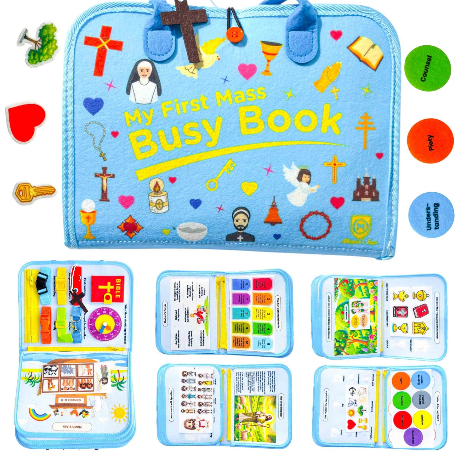 Libro de Misa Montessori – Quiet Book Cristiano de 10 Páginas