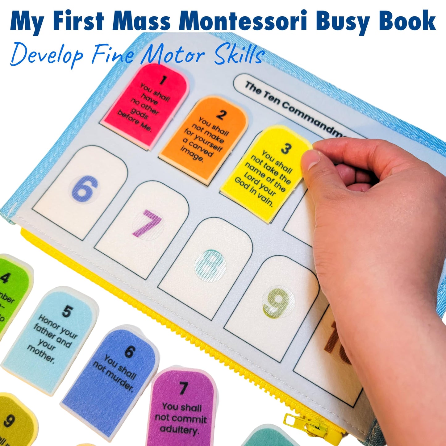 Libro de Misa Montessori – Quiet Book Cristiano de 10 Páginas