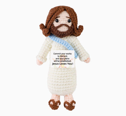 TOYMIS Jesús, 17 cm, hecho a mano, tejido a mano, para apoyo emocional