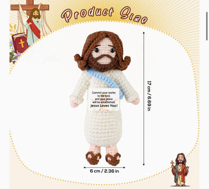 TOYMIS Jesús, 17 cm, hecho a mano, tejido a mano, para apoyo emocional