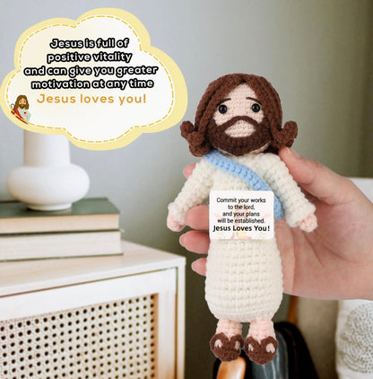TOYMIS Jesús, 17 cm, hecho a mano, tejido a mano, para apoyo emocional