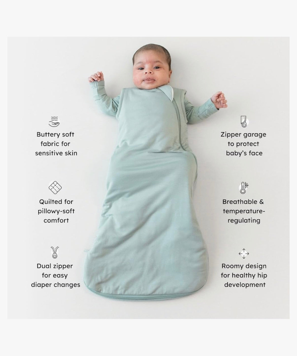 KYTE BABY Saco de dormir unisex con rayón para bebés y niños pequeños, 2,5 Tog, Talla M