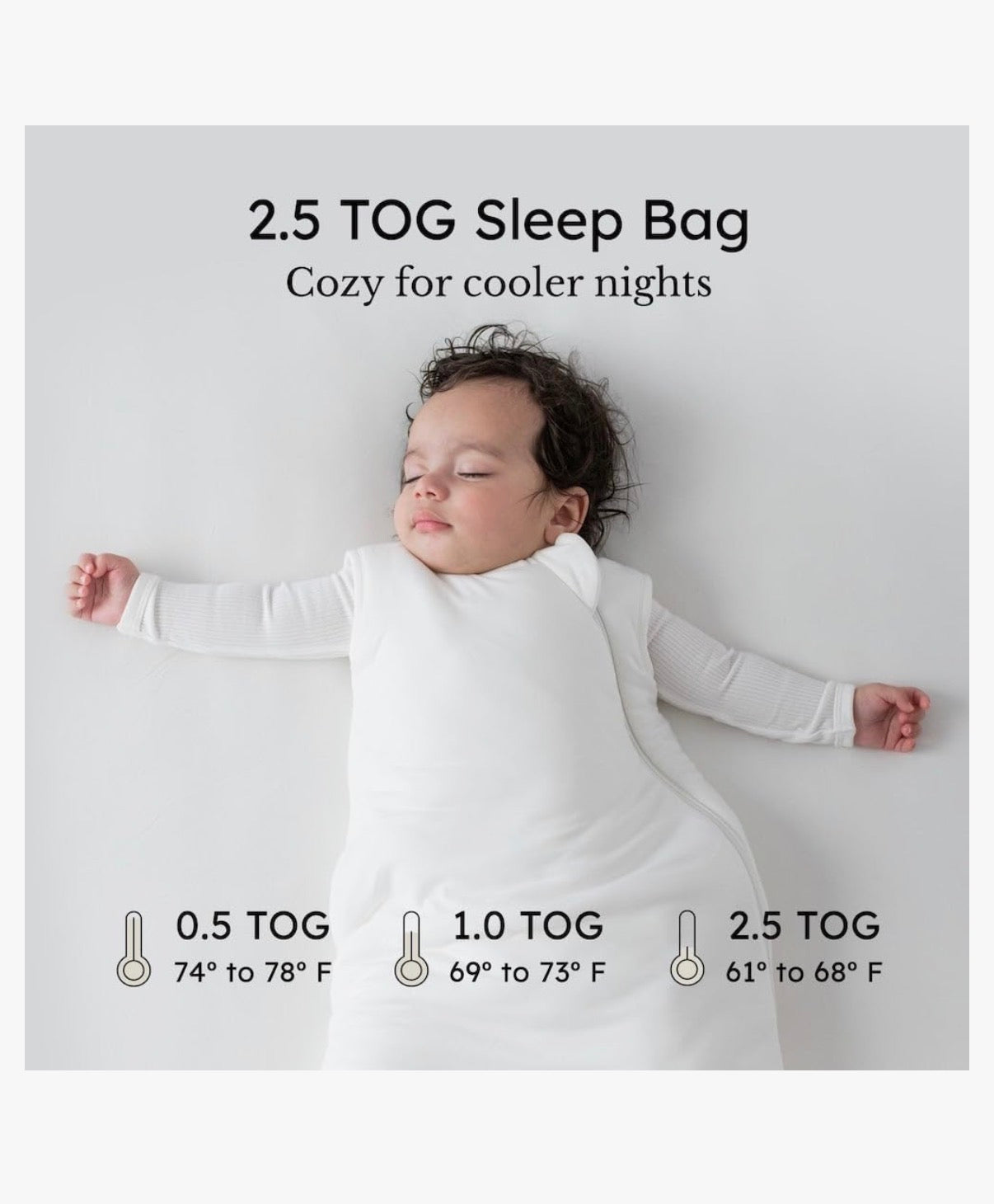 KYTE BABY Saco de dormir unisex con rayón para bebés y niños pequeños, 2,5 Tog, Talla M