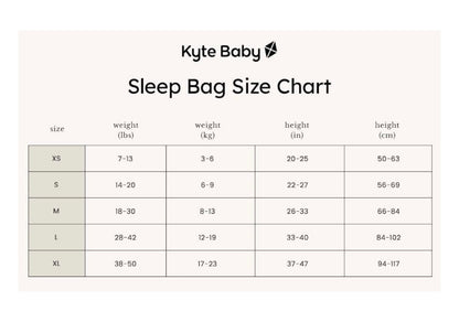 KYTE BABY Saco de dormir unisex con rayón para bebés y niños pequeños, 2,5 Tog, Talla M
