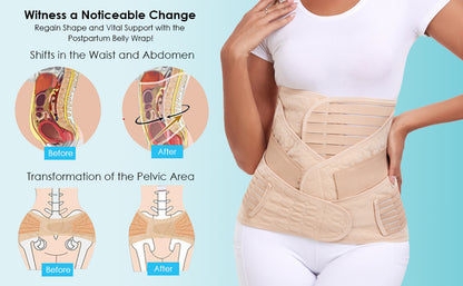 MAMODY Envoltura de recuperación de soporte posparto 3 en 1 para el vientre posparto, talla Xl