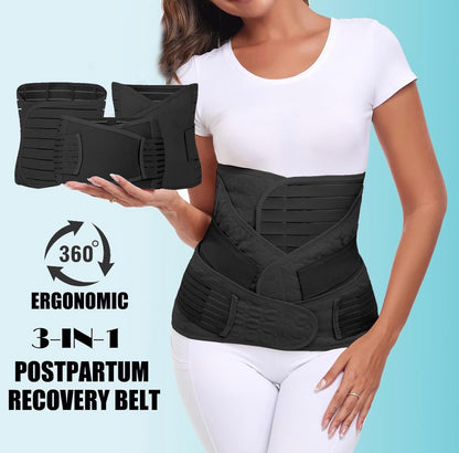 MAMODY Envoltura de recuperación de soporte posparto 3 en 1 para el vientre posparto, talla Xl