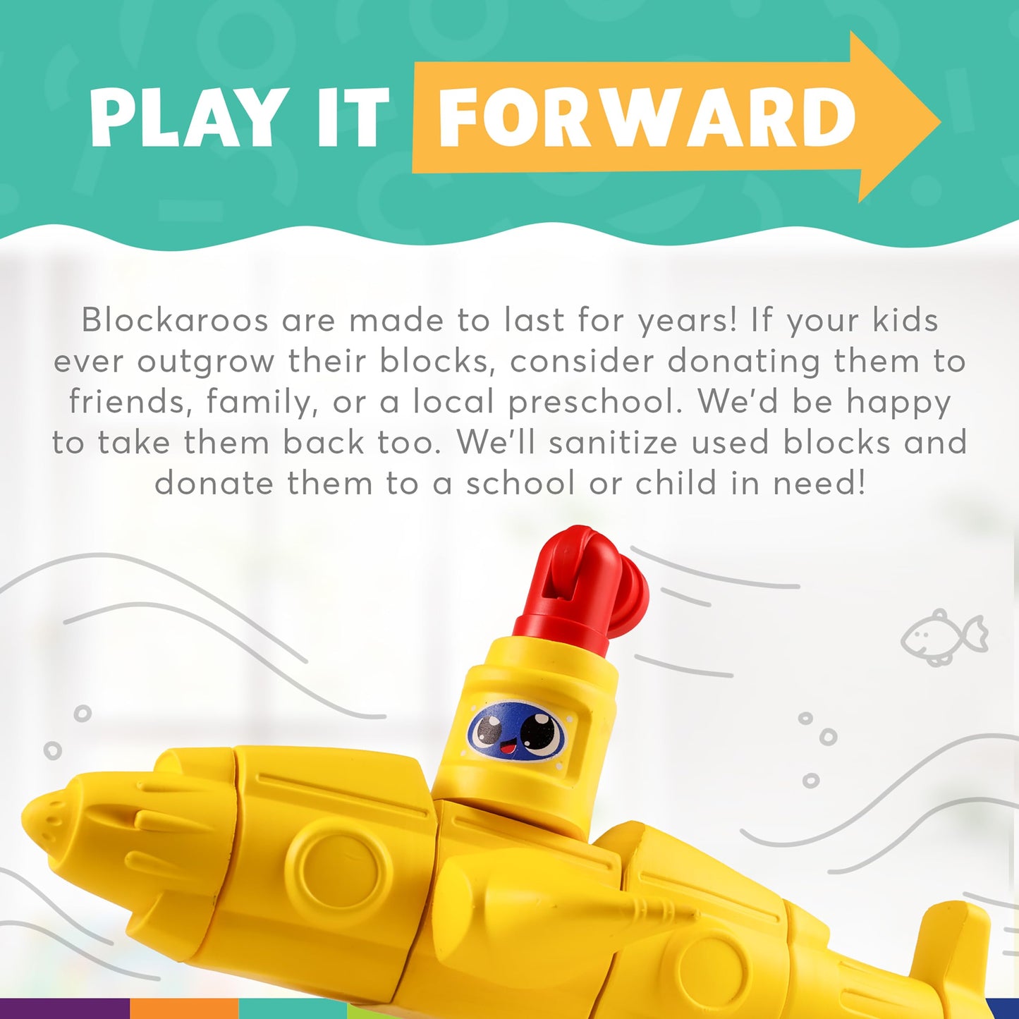 Blockaroo bloques de construcción de espuma magnética, submarino de 10 piezas