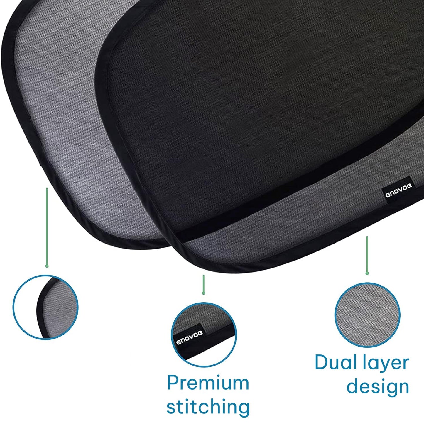 Enovoe Parasol para ventana de automóvil para bebé (paquete de 2)