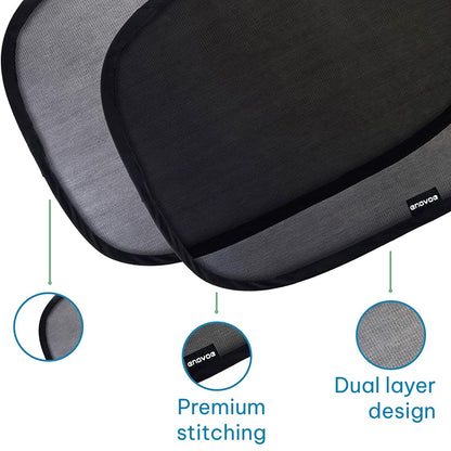 Enovoe Parasol para ventana de automóvil para bebé (paquete de 2)