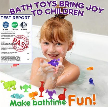 Juguetes de baño, 27 piezas, juguetes de succión
