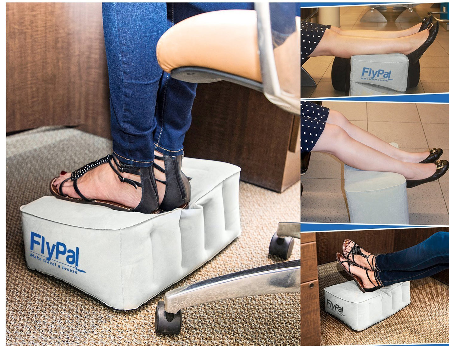 Sunany Almohada inflable para descanso de pies para viajes