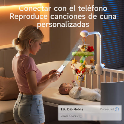 TUMAMA KIDS Movil Cuna Bebe con Música y Proyector de Luz